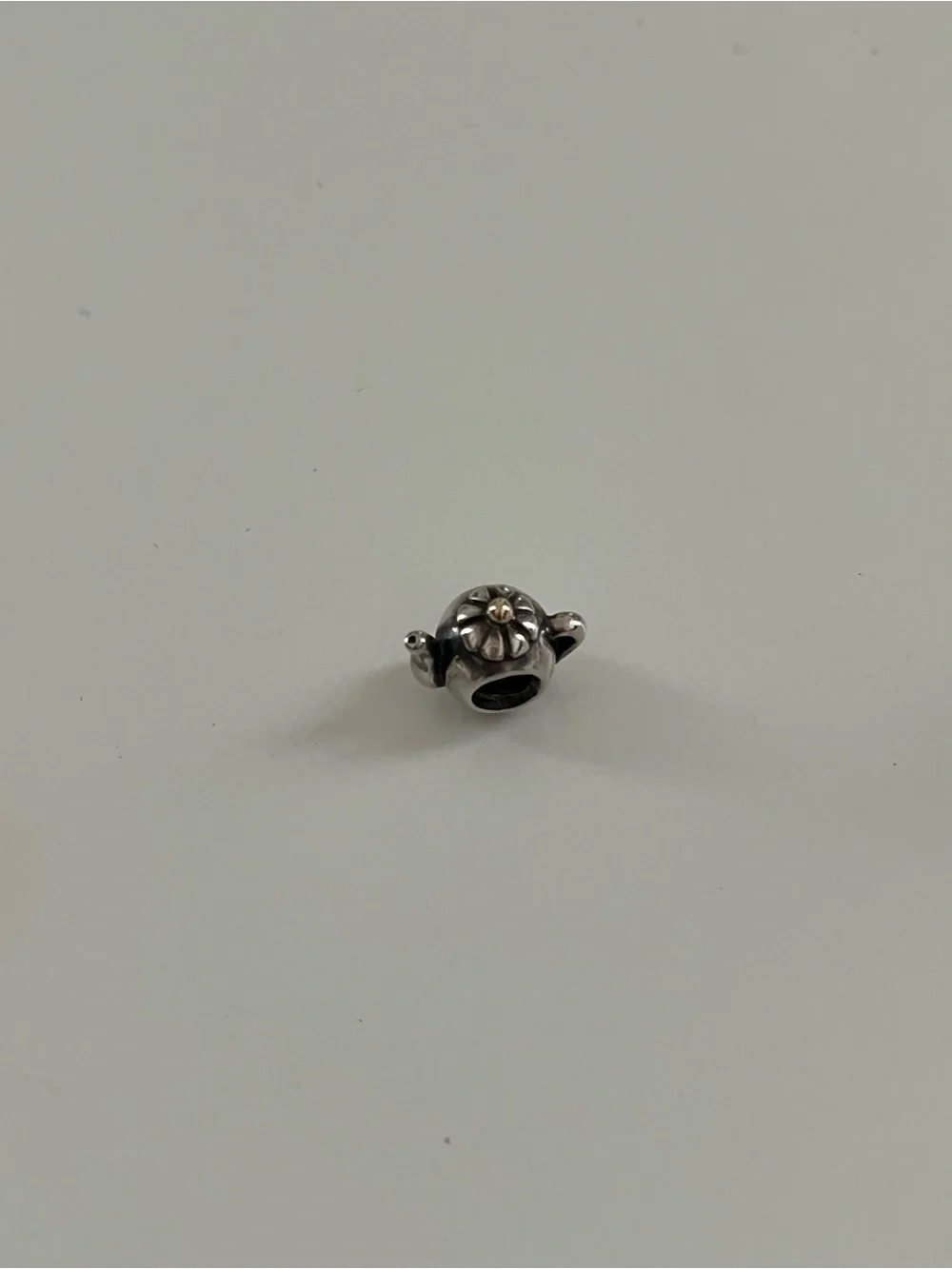 Pandora Teapot Charm with Solid 14k Gold - Retired